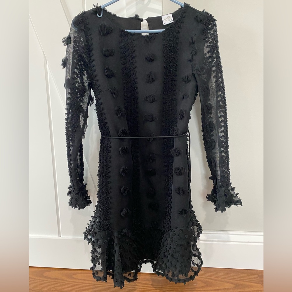 Selfie Leslie Montville long sleeve embellished dress - black